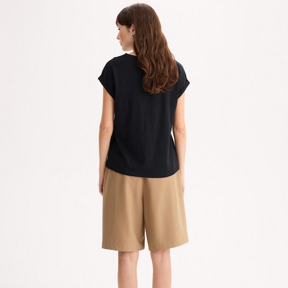 La Redoute Collections T-Shirt Scollo a V Pizzo Macramè  