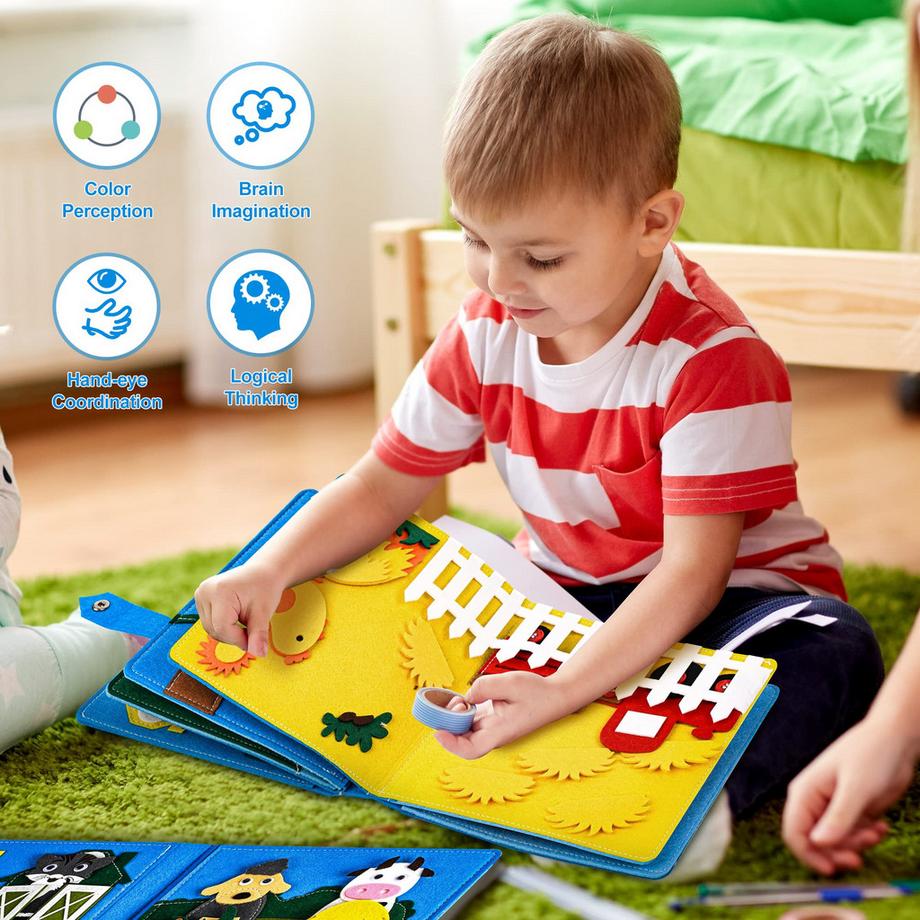 Activity-board  Babybücher aus weichem Stoff Frühes Lernen Lebenskompetenzen Lernspielzeug 3D 