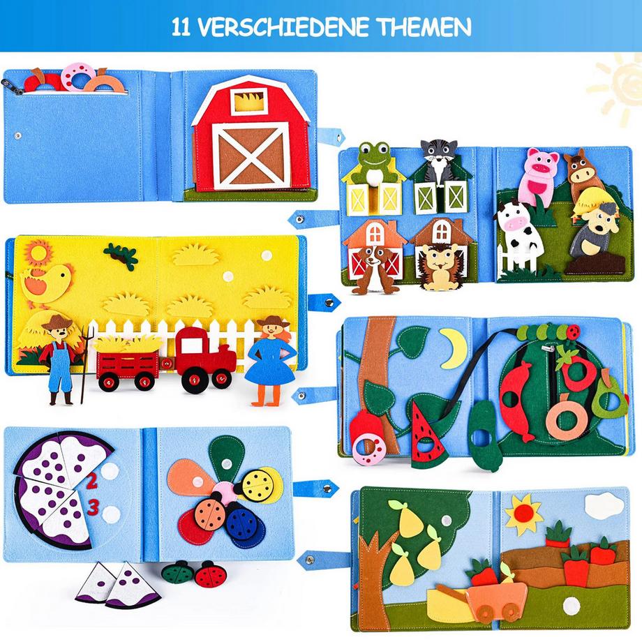 Activity-board  Babybücher aus weichem Stoff Frühes Lernen Lebenskompetenzen Lernspielzeug 3D 