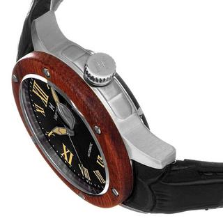 Heritor Automatic  Heritor automatique Everest lunette en bois bracelet en cuir montre/date 