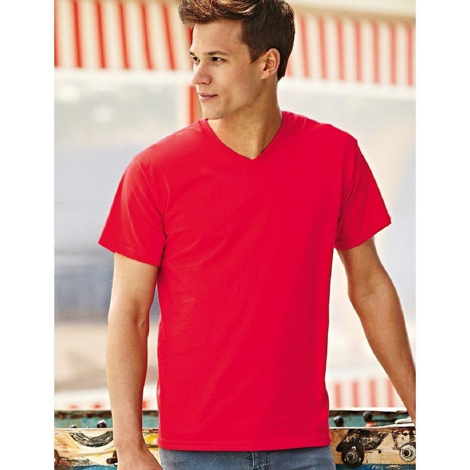 Fruit of the Loom T-shirt Uomo Maniche Corte Scollo a V  