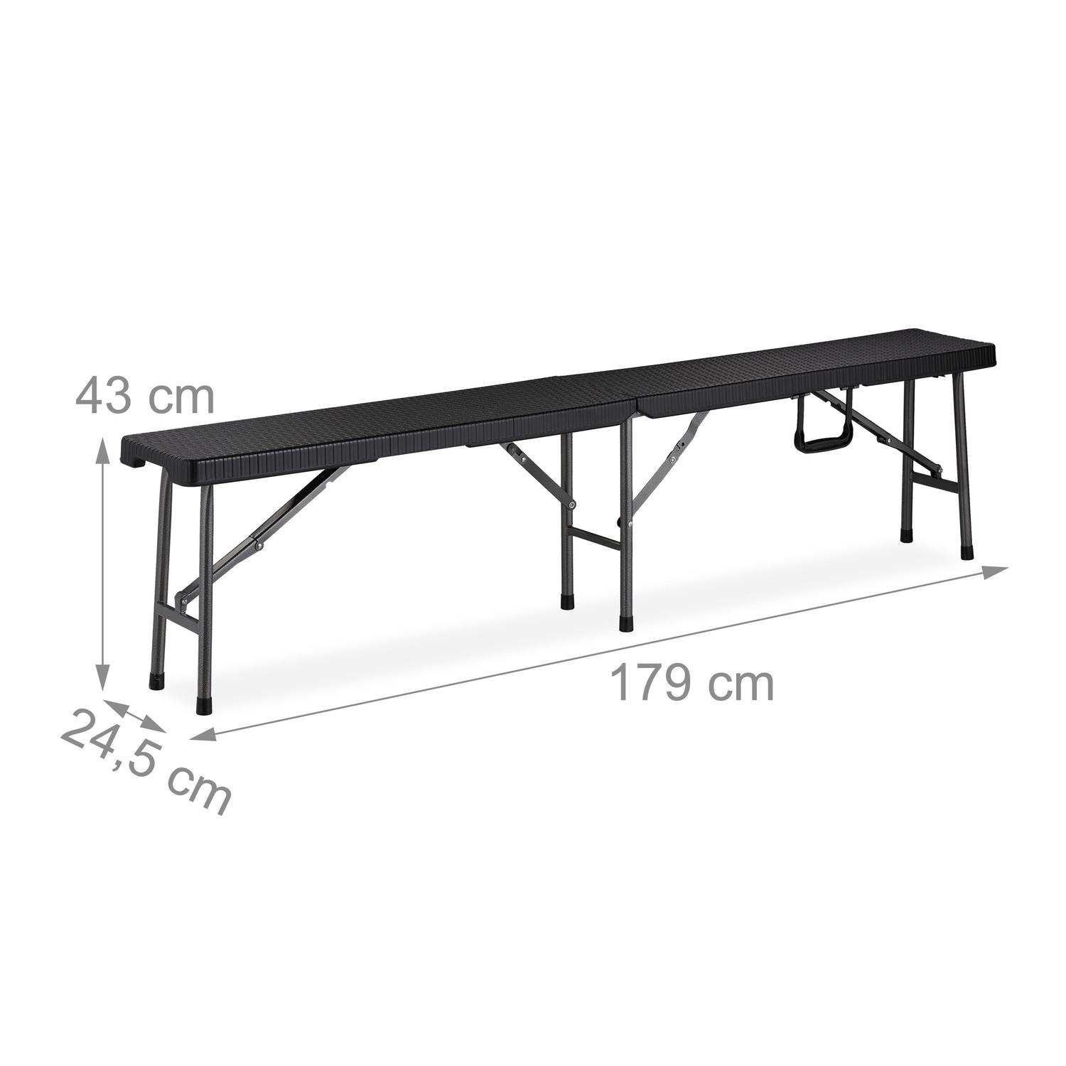 Northix 2x Bancs pliants noirs  