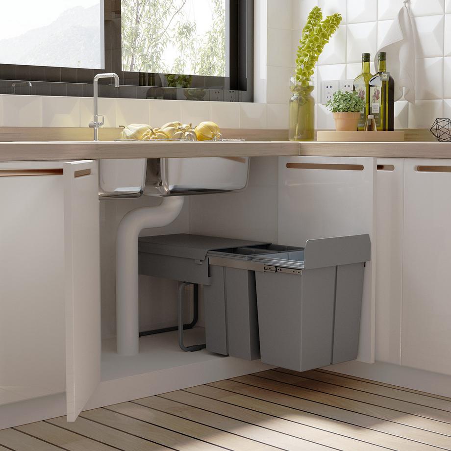 HOMCOM Poubelle intégrée  