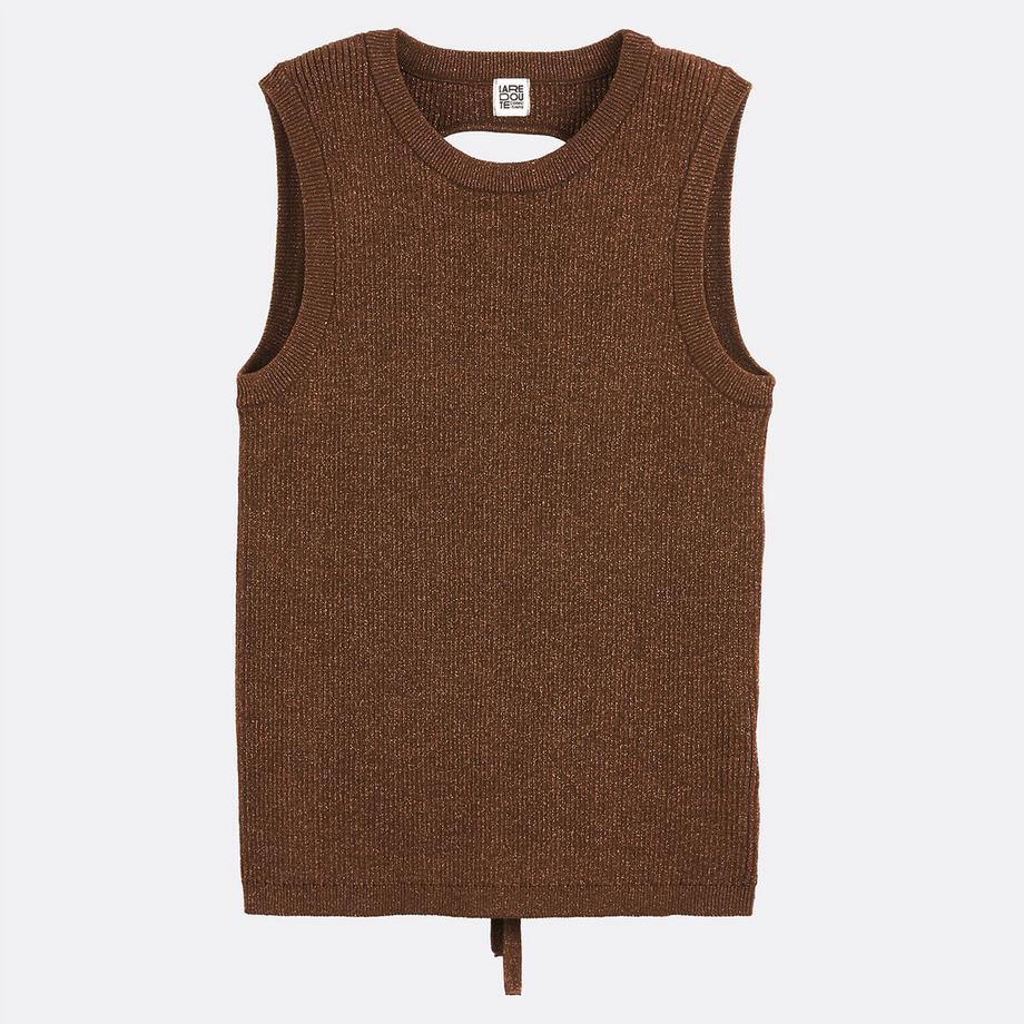 La Redoute Collections Top Senza Maniche in Maglia Lucida con Schiena Aperta  