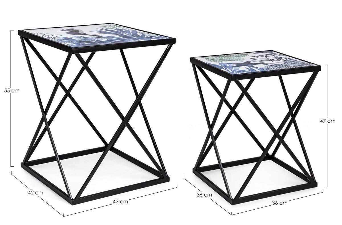 mutoni Table d&#039;appoint Reef (set de 2)  