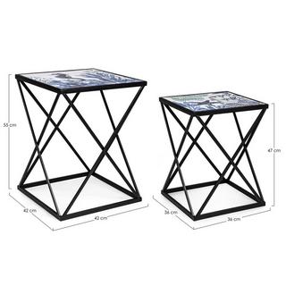 mutoni Table d&#039;appoint Reef (set de 2)  