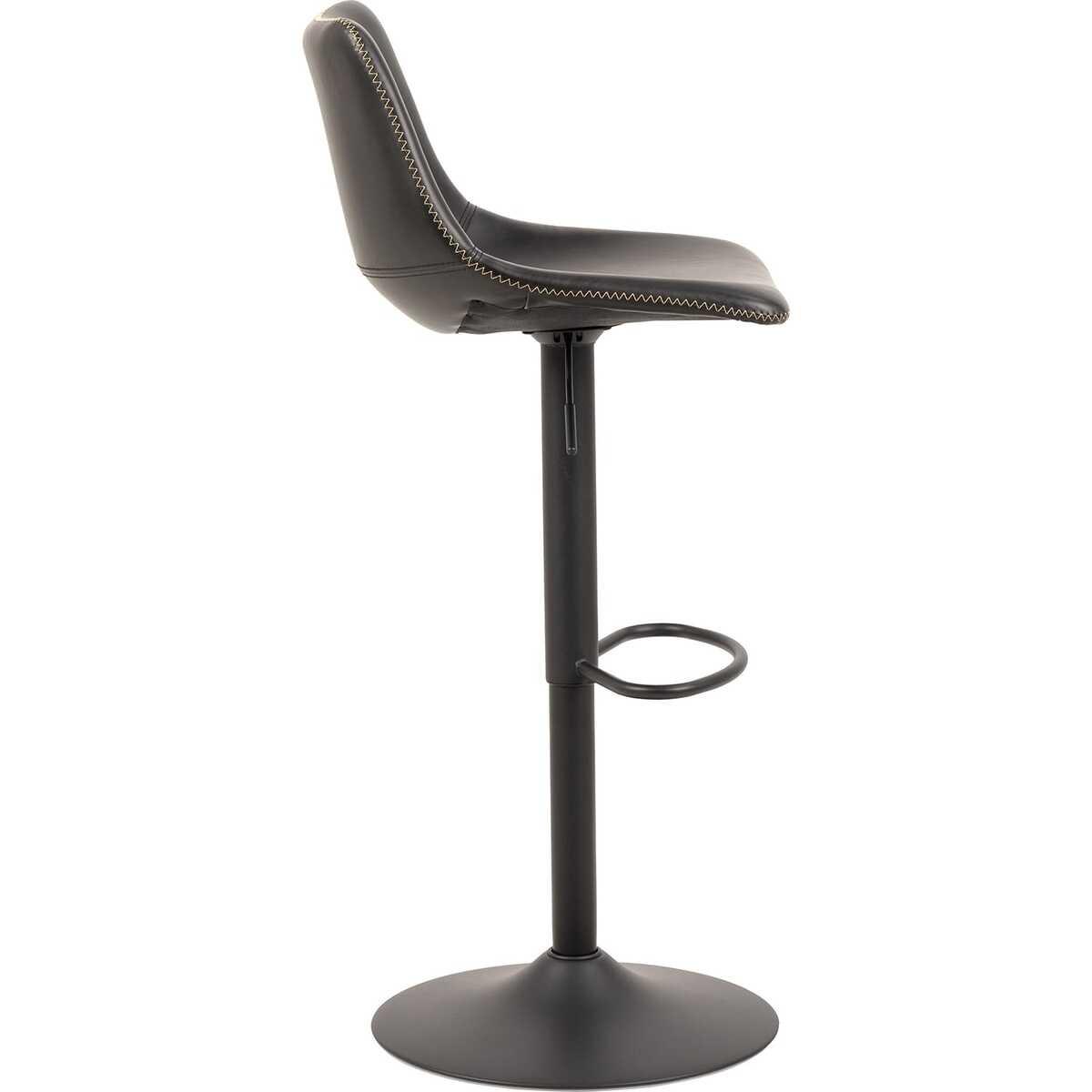 mutoni Tabouret de bar Barnstable avec fonction pivotante noir  