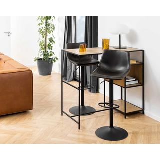 mutoni Tabouret de bar Barnstable avec fonction pivotante noir  