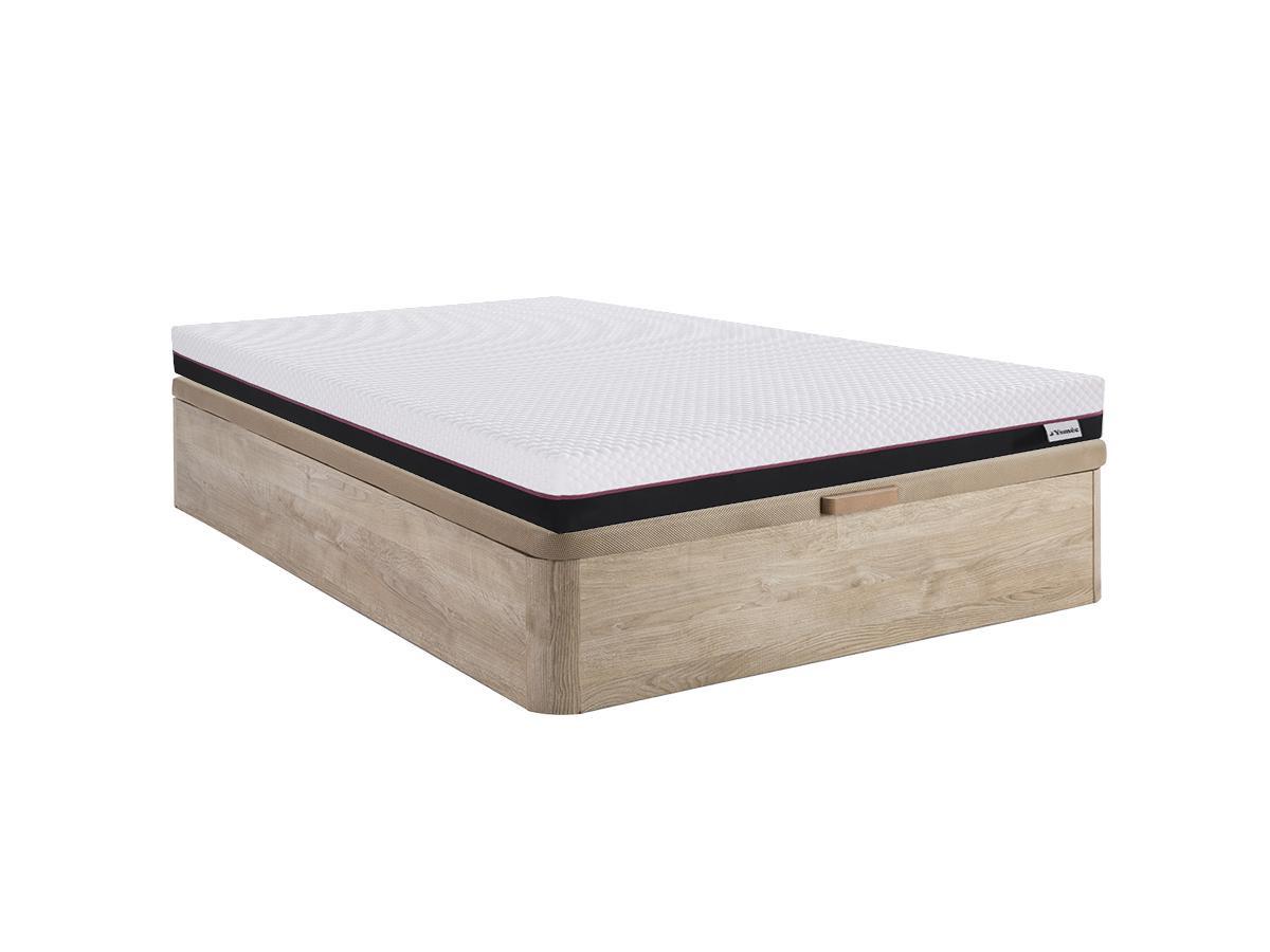 Ysmée Set 140 x 190 cm Rete contenitore Naturale chiaro + Materasso memory foam sp. 18 cm - RYZE di YSMÉE  