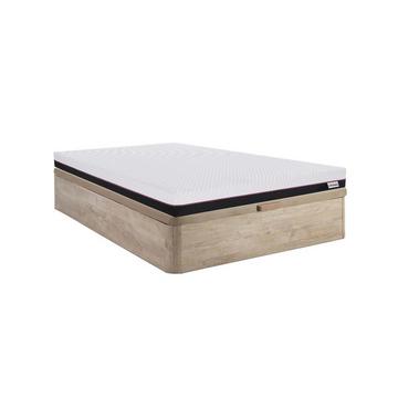 Set 140 x 190 cm Rete contenitore Naturale chiaro + Materasso memory foam sp. 18 cm - RYZE di YSMÉE