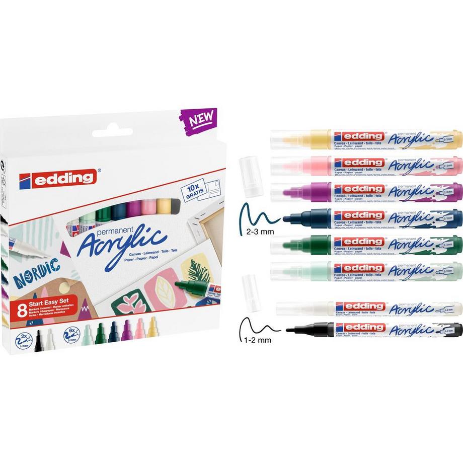 Edding EDDING Acrylmarker acrylic-8s Starterset klein 8 Stück  