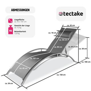 Tectake 2er Set Gartenliege mit Aluminiumgestell  