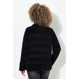 Ulla Popken  Troyer-Pullover, Chenille, Stehkragen, Langarm 