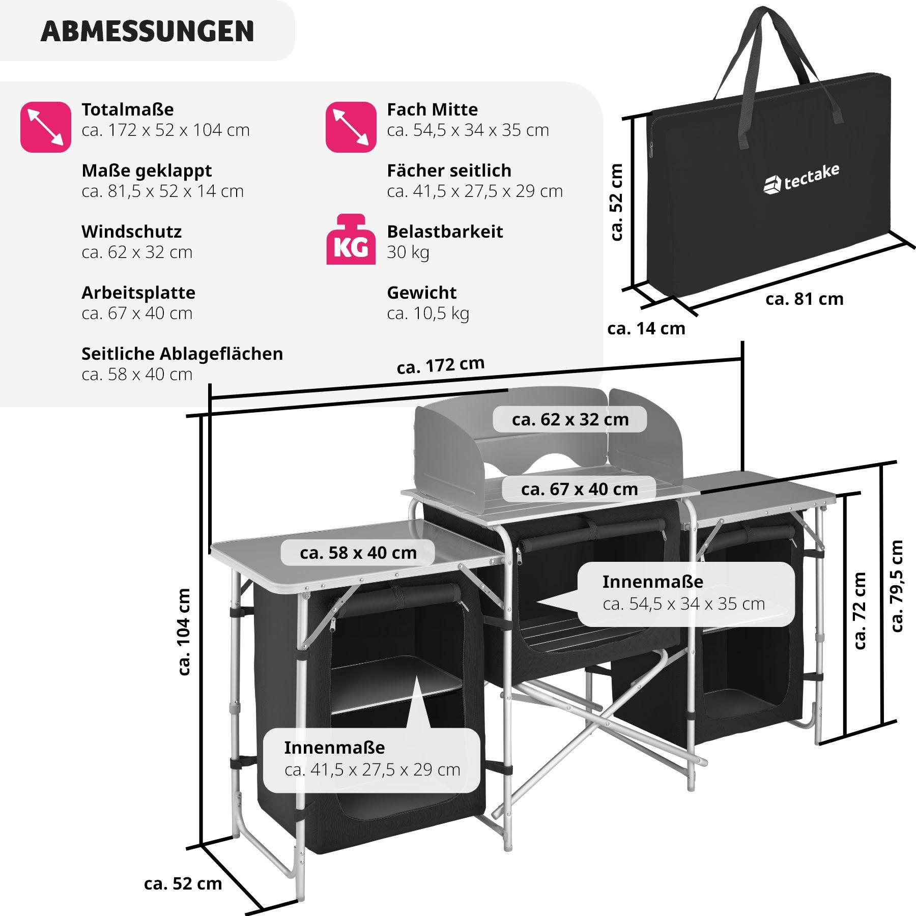 Tectake  Cucina da campeggio 