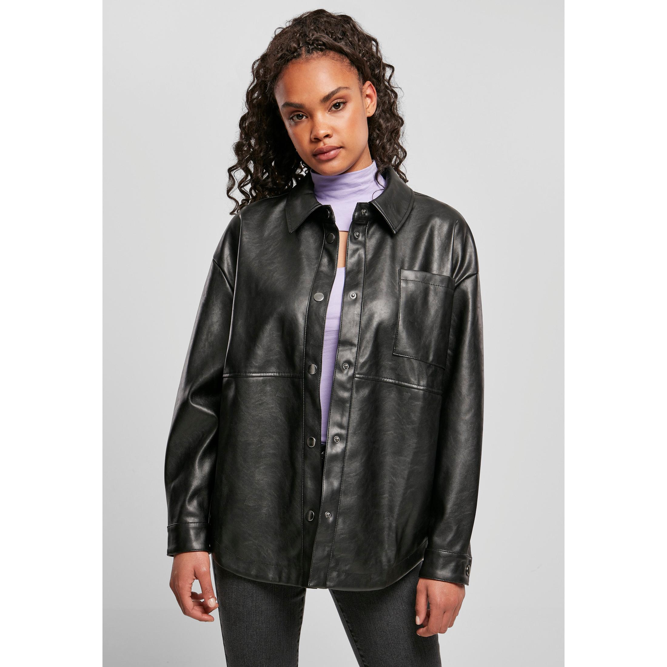 URBAN CLASSICS  chemise grandes tailles faux leather over 