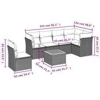 VidaXL Ensemble de canapés de jardin rotin synthétique  