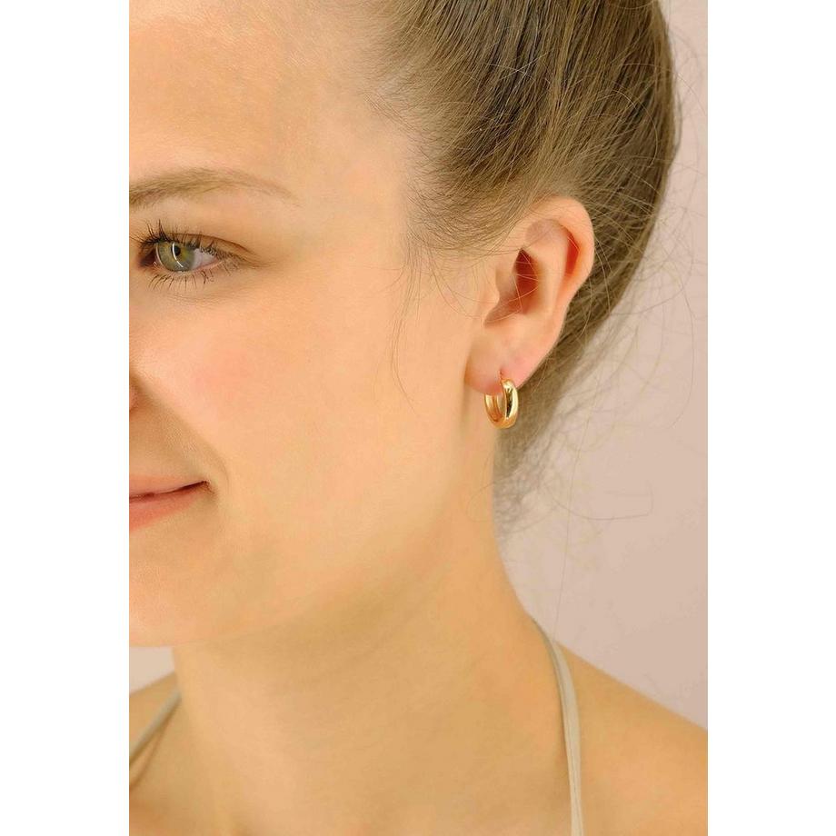 MUAU Schmuck  Creolen Rotgold 750 U-Profil Scharnier 15mm 