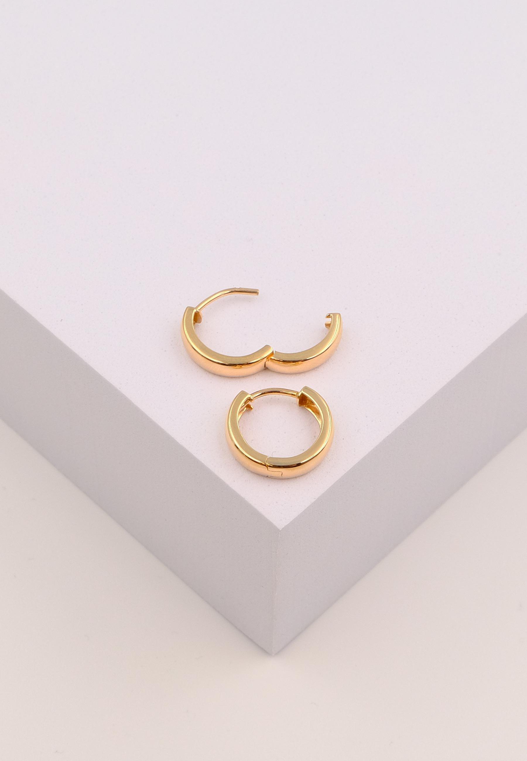 MUAU Schmuck  Creolen Rotgold 750 U-Profil Scharnier 15mm 