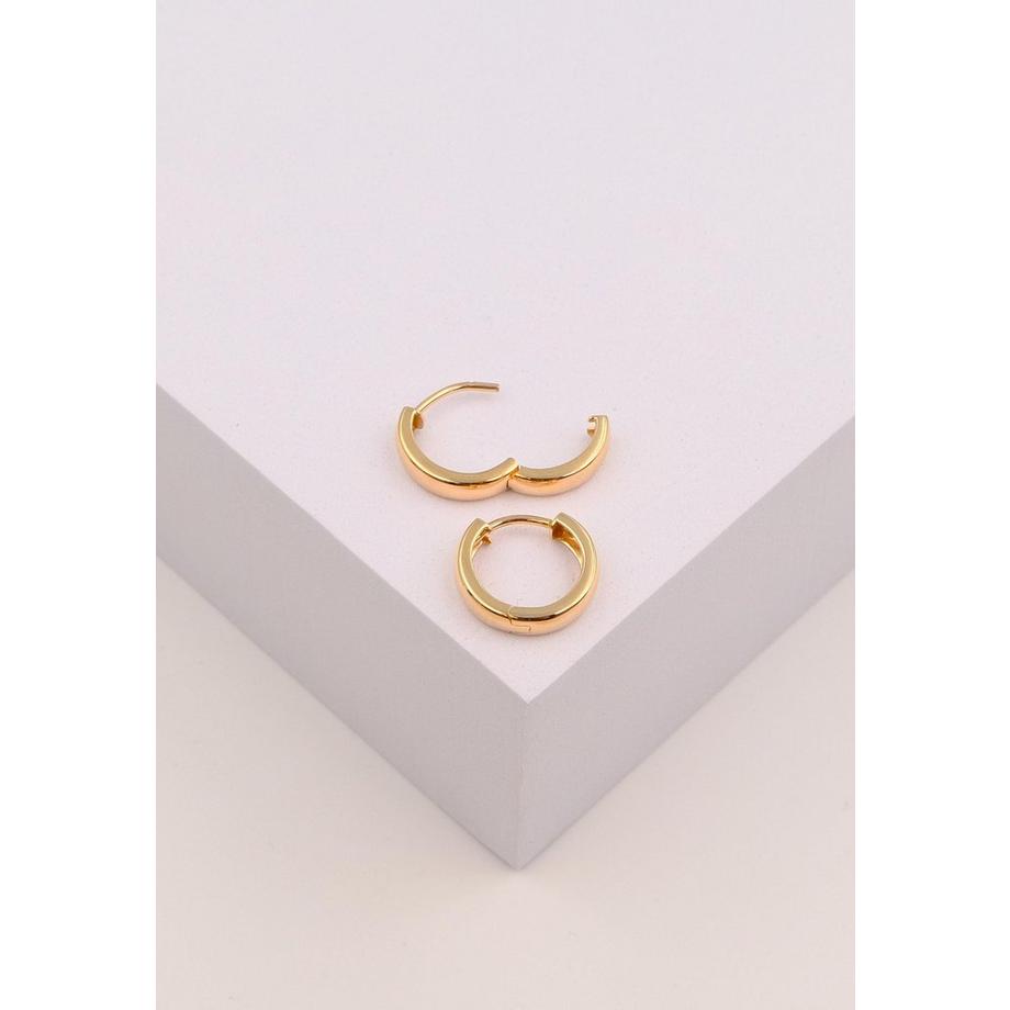 MUAU Schmuck  Creolen Rotgold 750 U-Profil Scharnier 15mm 