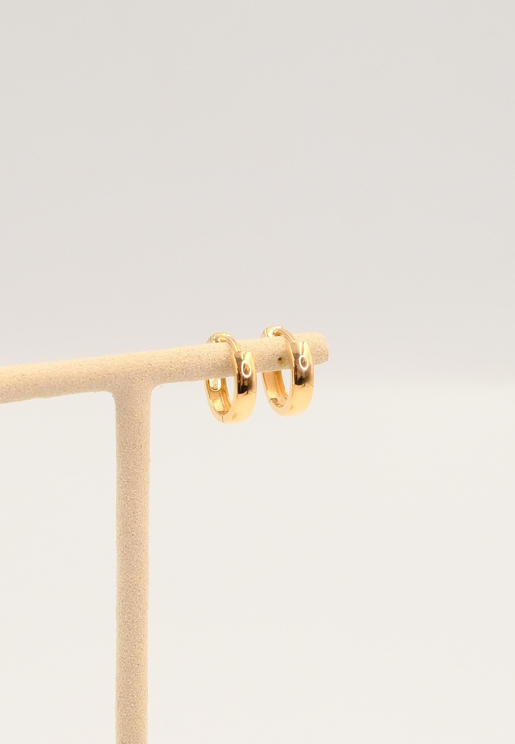 MUAU Schmuck  Creolen Rotgold 750 U-Profil Scharnier 15mm 