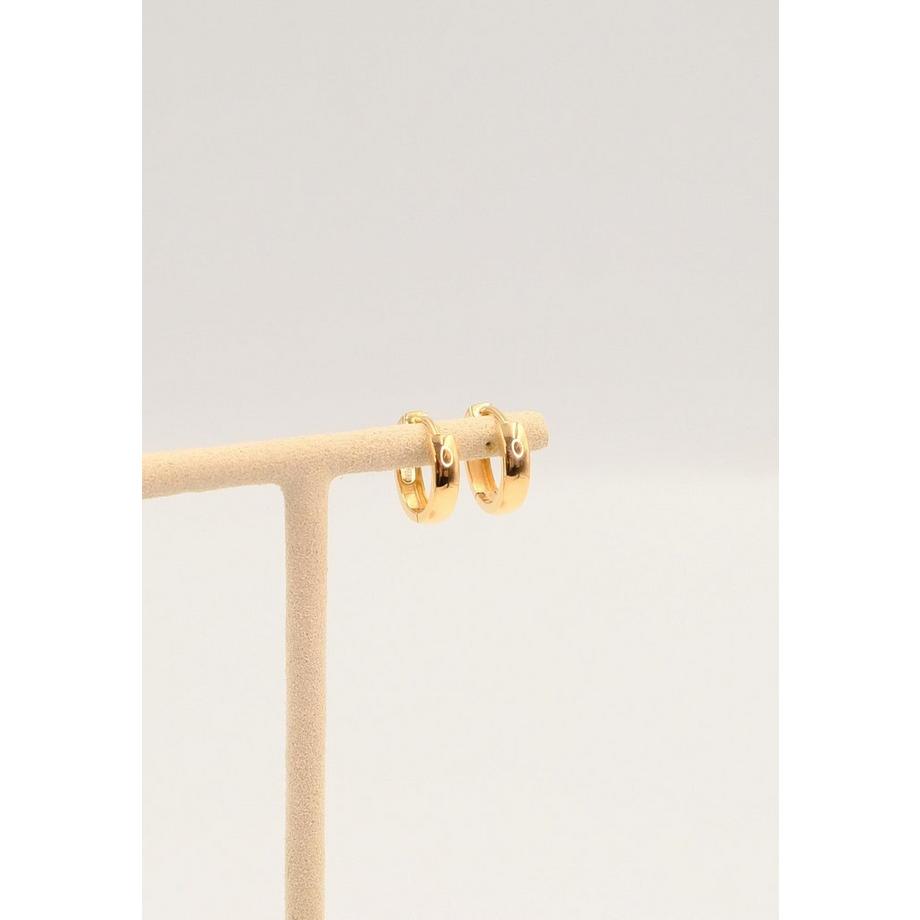 MUAU Schmuck  Creolen Rotgold 750 U-Profil Scharnier 15mm 