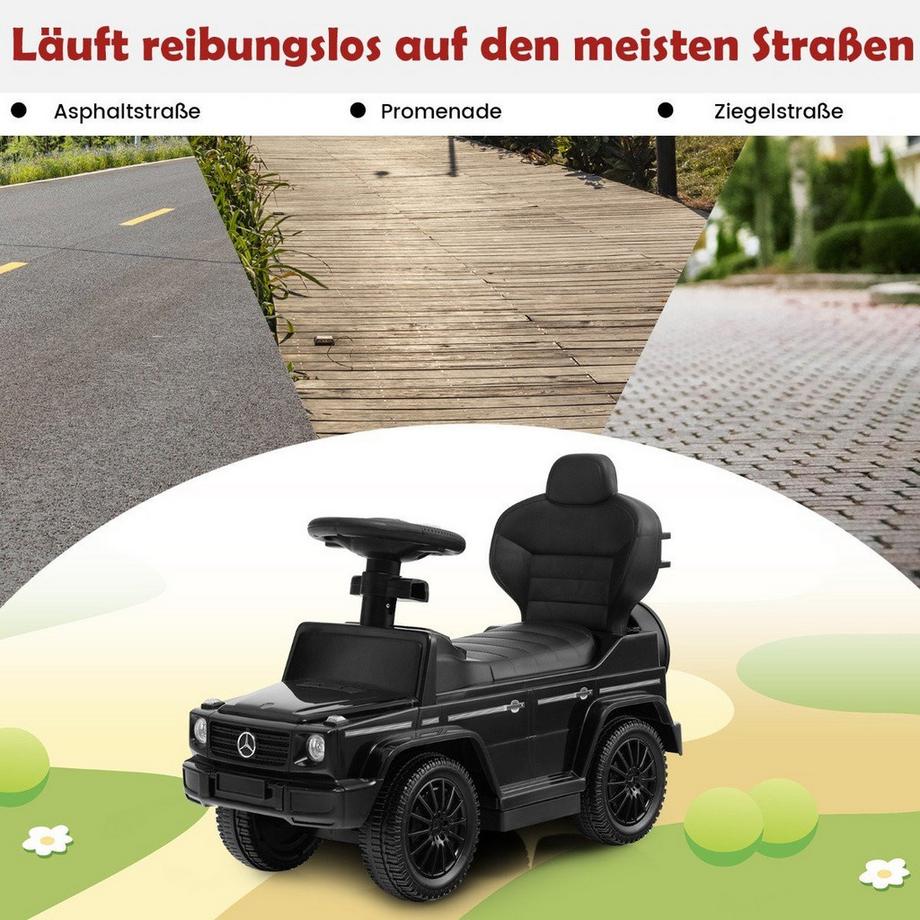 B2X  Lizenziertes Mercedes Benz Kinderfahrzeug mit Verstellbarem Sonnendach & Elterngriff Kinderwagen 