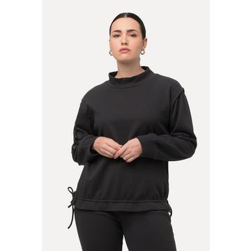 Sweat-shirt en maille côtelée, avec col montant et manches longues, ruban à la base