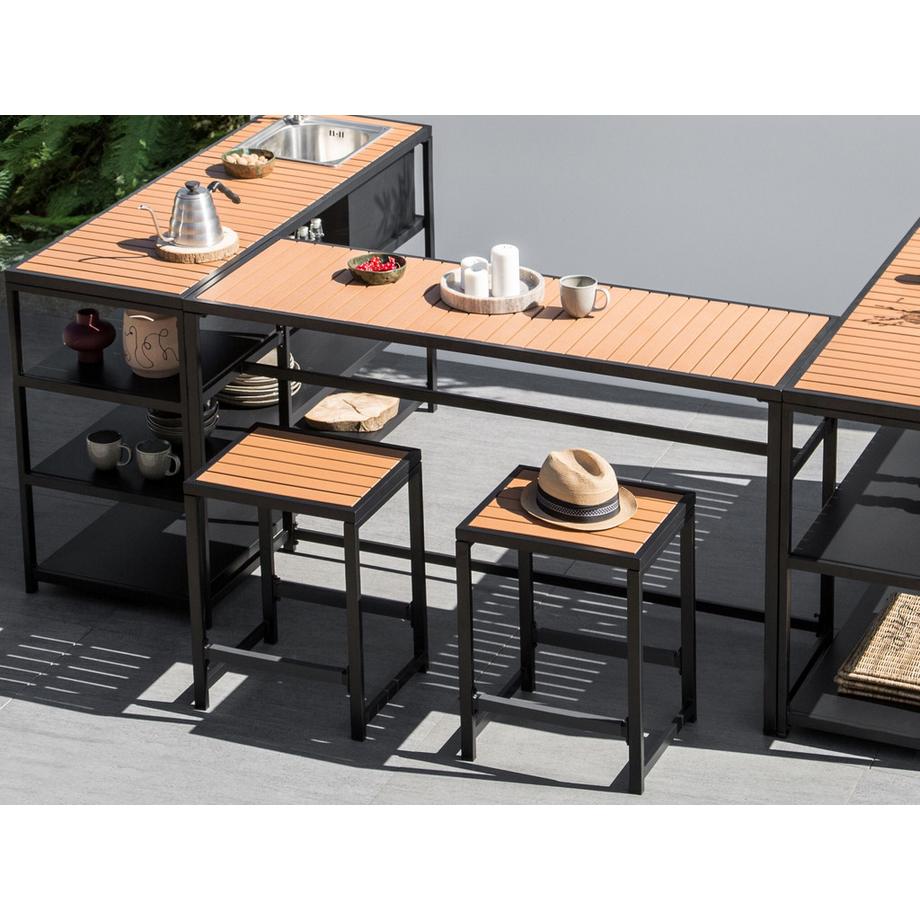 Beliani Garten Bartisch aus Stahl  AVETRANA  