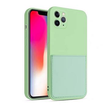 Silikon Case mit Kartenfach iPhone 11 Pro - Green