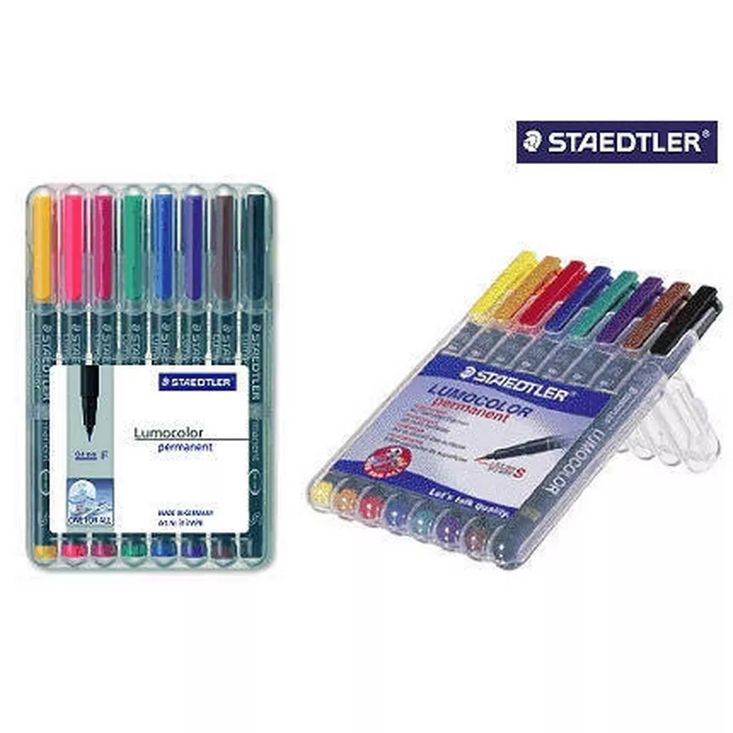 Staedtler 318 Lumocolor Permanent Pen Fine 0.6mm Line Wallet Assorted