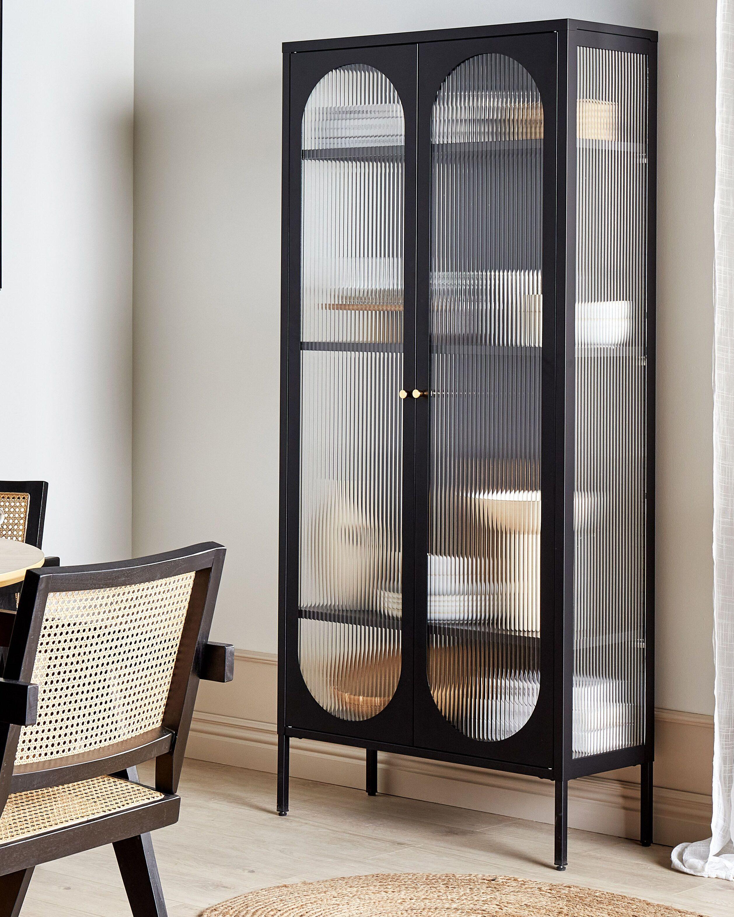 Beliani Armoire vitrine en Acier Moderne FOXTON  