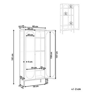 Beliani Armoire vitrine en Acier Moderne FOXTON  