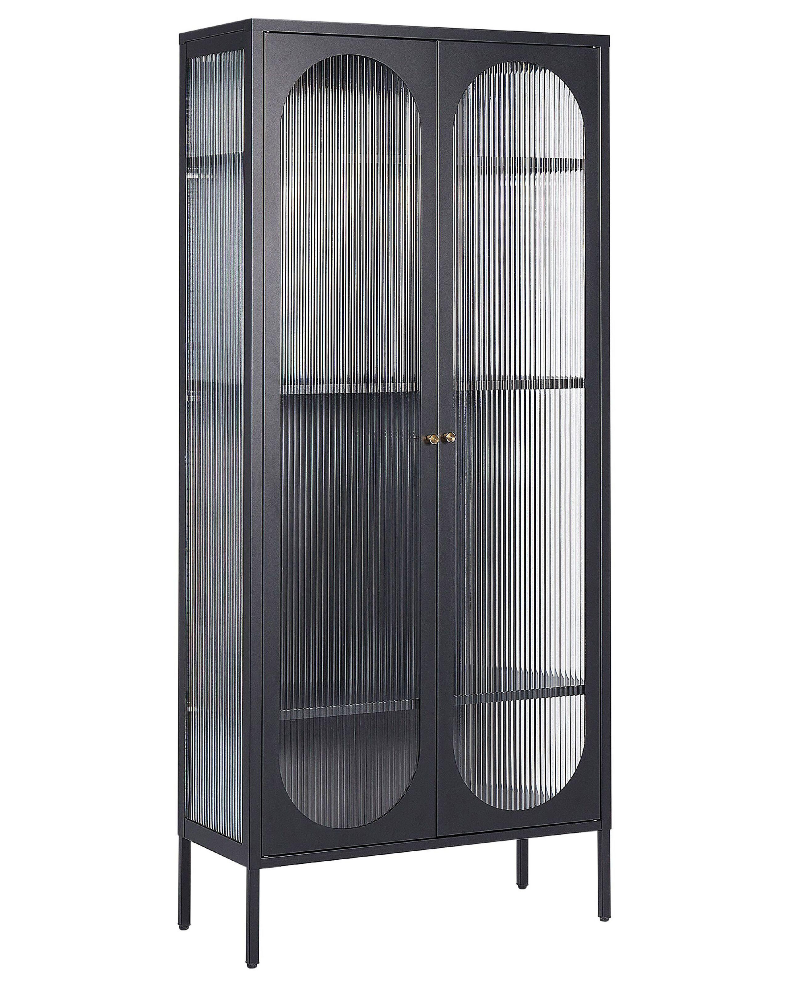 Beliani Armoire vitrine en Acier Moderne FOXTON  