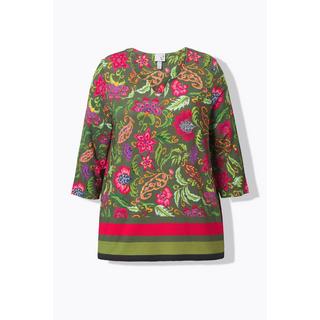 Ulla Popken Geblümtes A-Linien Tunika 3/4 Arm Shirt  