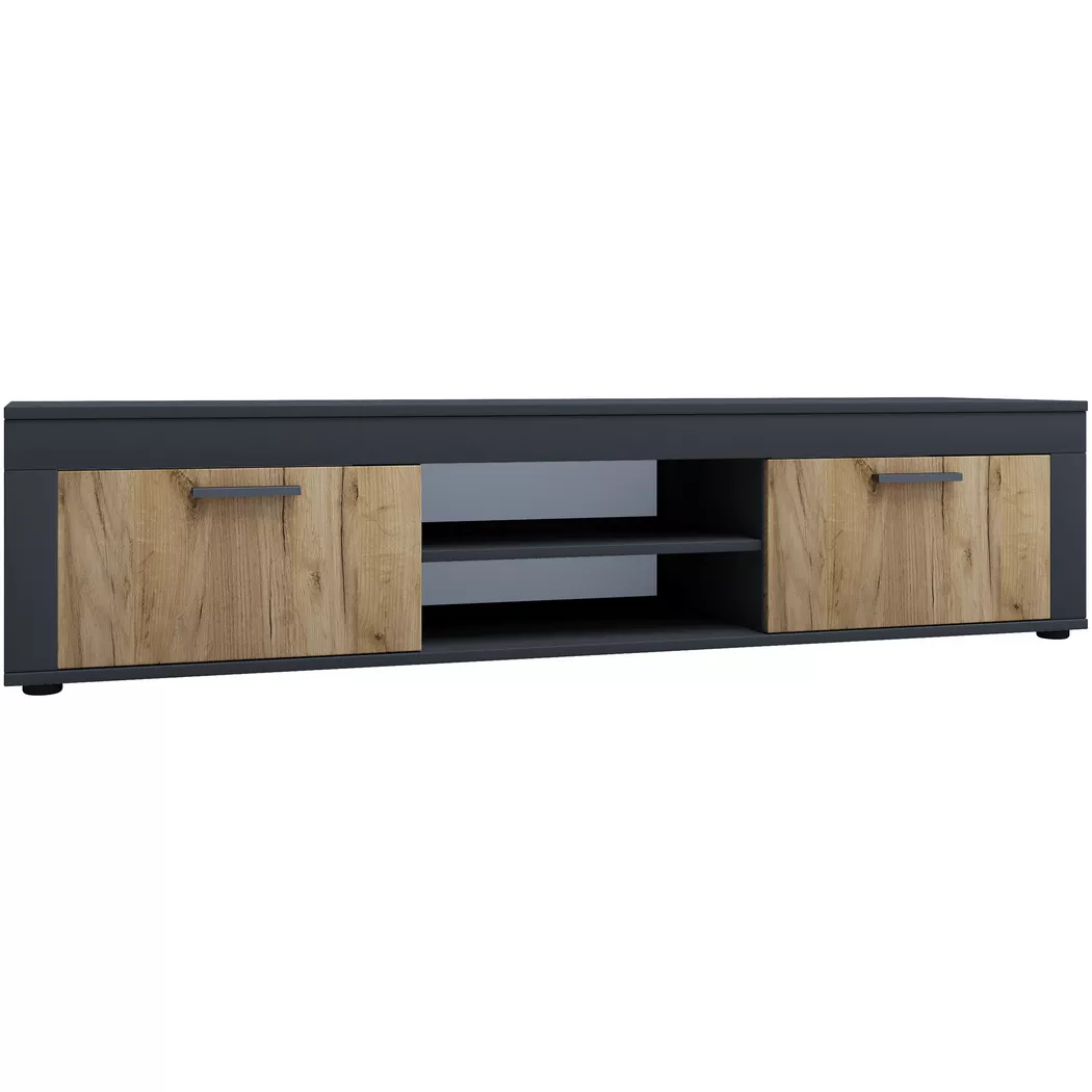 VCM - TV Möbel | Lowboard | Fernsehregal | Maße H. 37 x B. 160 x T. 45 cm | Fernseh Möbel – Usilo XL, 160 cm, Schwarz