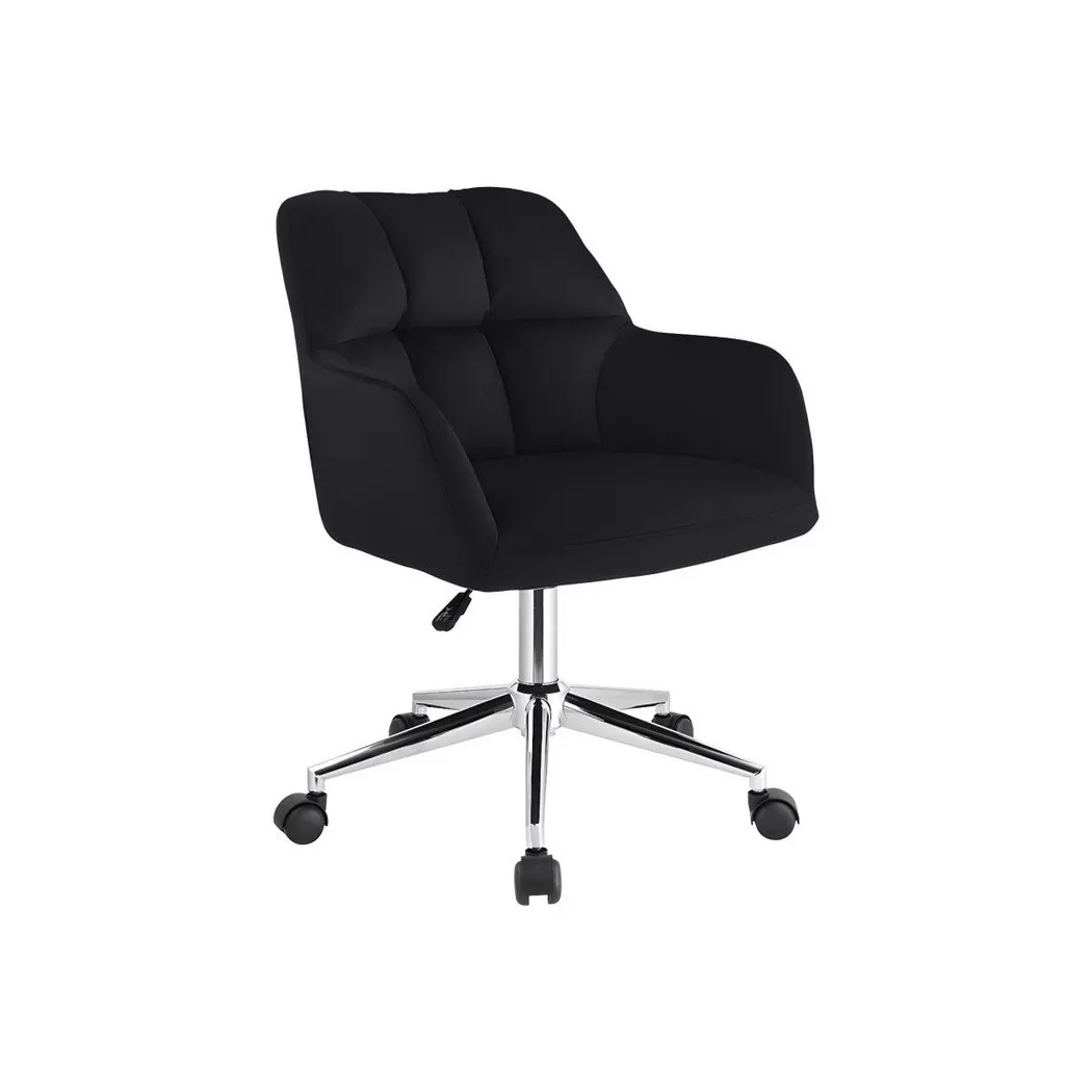 Vente-unique - Chaise de bureau Velours Hauteur réglable PEGA, One Size, Noir