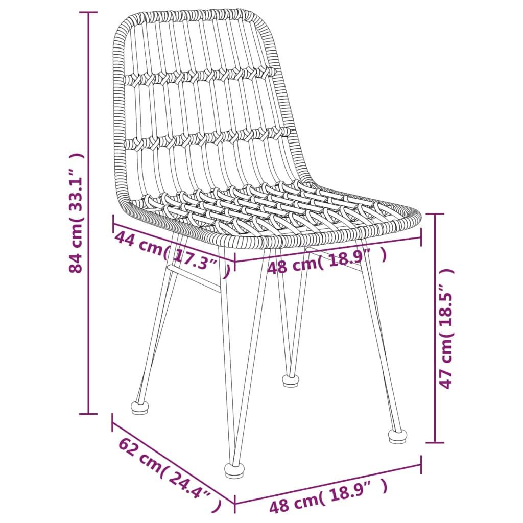 VidaXL Ensemble de salle à manger de jardin rotin synthétique  