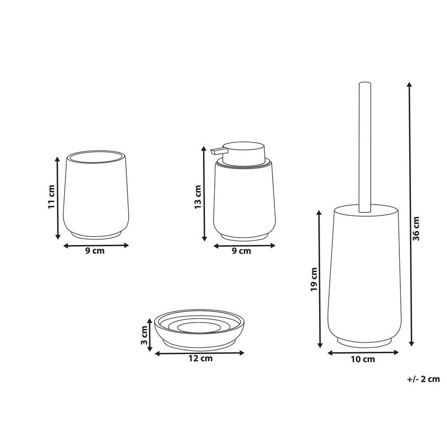 Beliani Set da 4 accessori per il bagno en Poliresina Moderno SUCHES  