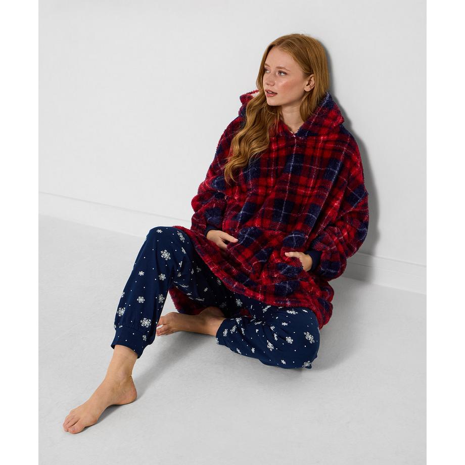 Joe Browns Langer Hoodie im Winter-Karo-Design  