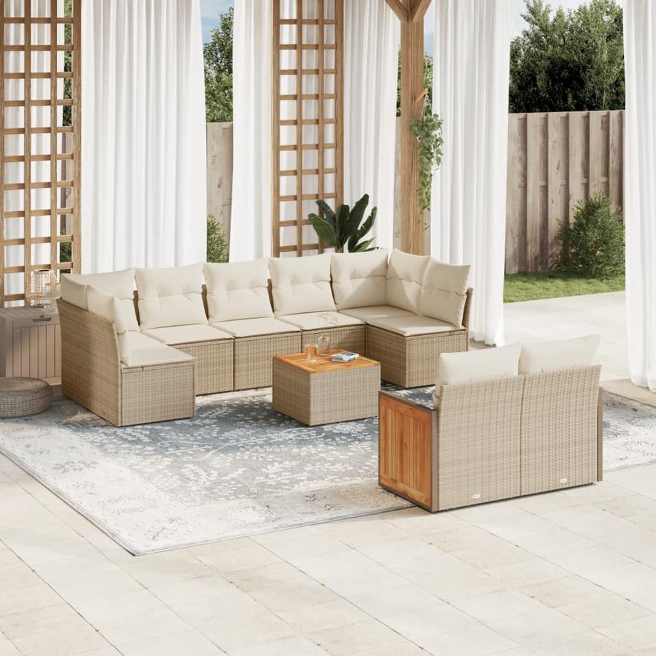VidaXL Ensemble de canapés de jardin rotin synthétique  