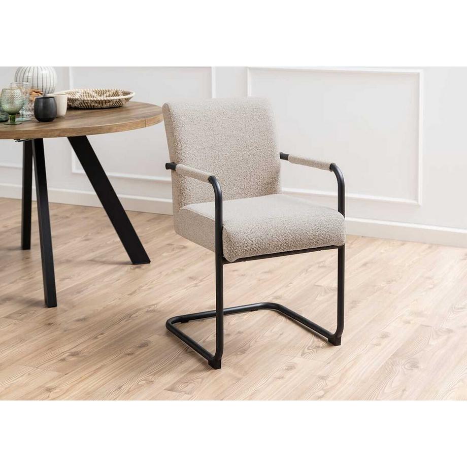 mutoni Chaise de salle à manger avec accoudoirs Artemis beige (1 pièce)  