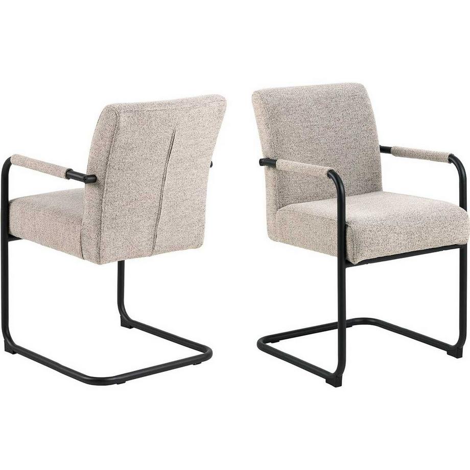 Chaise de salle à manger avec accoudoirs Artemis beige (1 pièce)