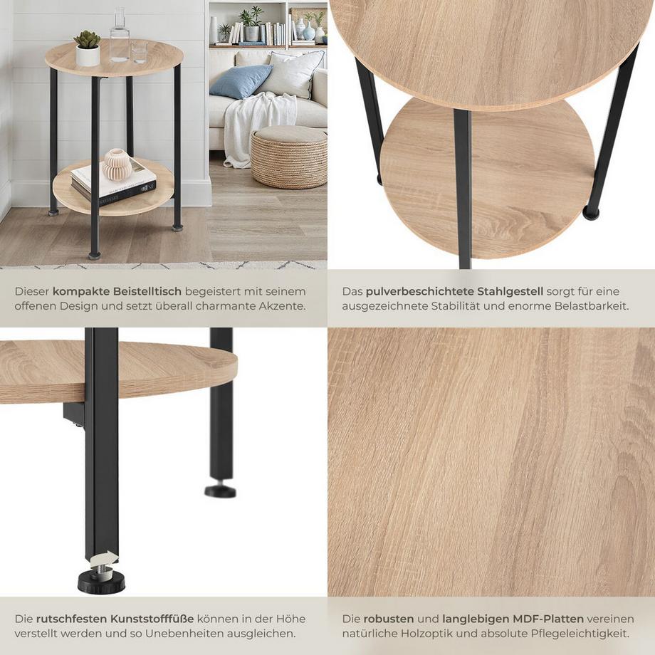 Tectake Table d'appoint BALLINA style industriel  