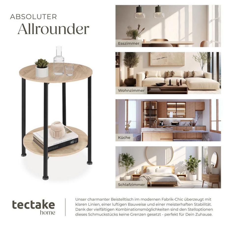 Tectake Table d'appoint BALLINA style industriel  