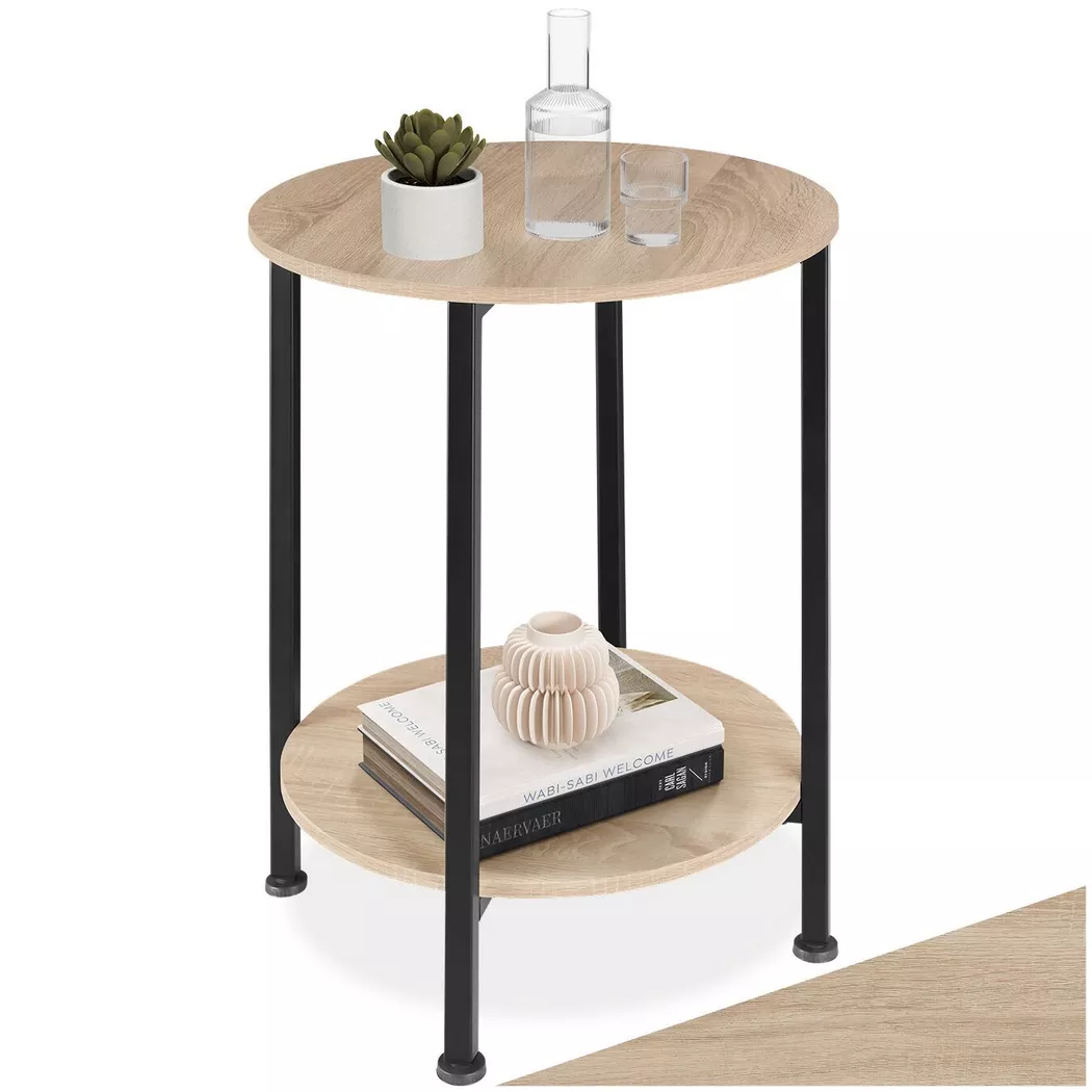 tectake Bedside Table Ballina in Light Oak