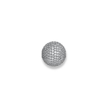 fermoir en argent 925 zircone, 14x14mm