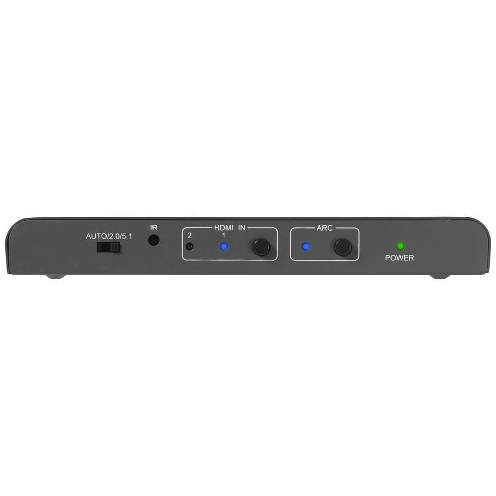 SpeaKa Professional  2x1 4K60Hz HDMI Switch mit ARC und Audio-Extraktion 