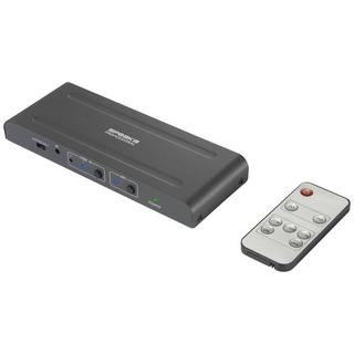 SpeaKa Professional  2x1 4K60Hz HDMI Switch mit ARC und Audio-Extraktion 