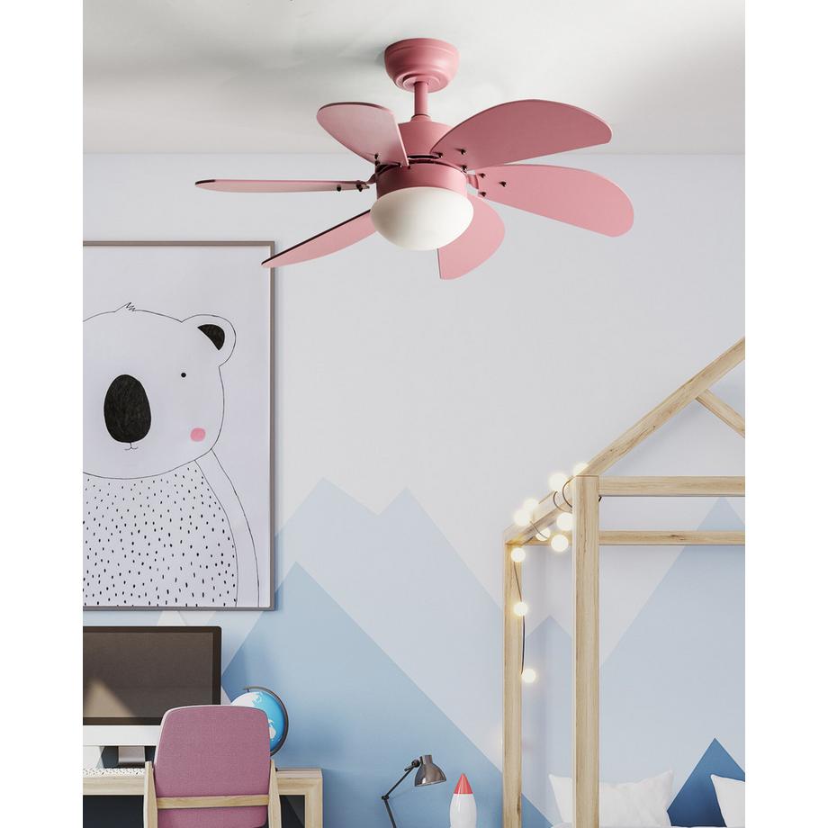Beliani Deckenventilator mit Licht aus Kunststoff Modern LOGAR  