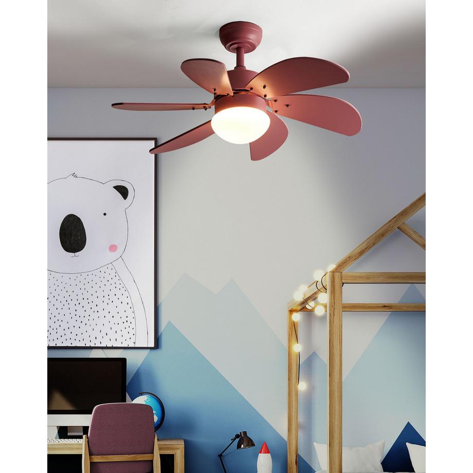 Beliani Deckenventilator mit Licht aus Kunststoff Modern LOGAR  